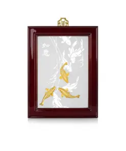 Khung Tranh Dát Vàng "Tam Cá Chép" 31x24