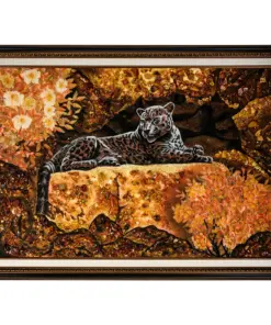 Khung Tranh Khảm Hổ Phách "Báo Đốm" 70x100