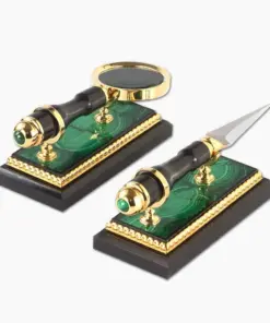 Set Kính Lúp + Dao Rọc Giấy Malachite