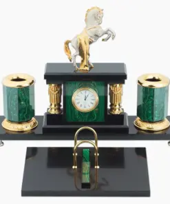 Set Để Bàn Làm Việc Malachite “Tuấn Mã”