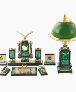 Set Để Bàn Làm Việc Malachite Cỡ Lớn “Đại Bàng”