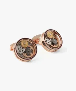 Khuy Măng Sét Bánh Răng Mạ Vàng Hồng