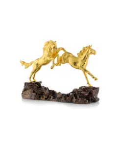 Tượng Dát Vàng "Song Mã"