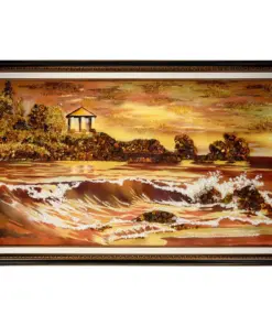 Khung Tranh Khảm Hổ Phách "Triều Rút" 69x114