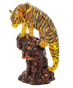 Tượng Điêu Khắc Hổ Phách "Chúa Sơn Lâm"