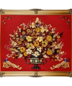 Khung Tranh Khảm Hổ Phách “Lẵng Hoa” 80x100