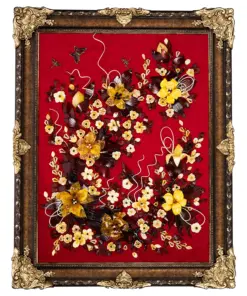 Khung Tranh Khảm Hổ Phách "Hoa Ly" 80x60