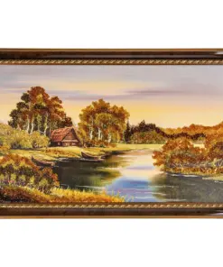 Khung Tranh Khảm Hổ Phách "Bình Minh Bên Dòng Suối" 102x66