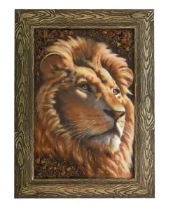 Khung Tranh Khảm Hổ Phách "Bờm Sư Tử" 60x40